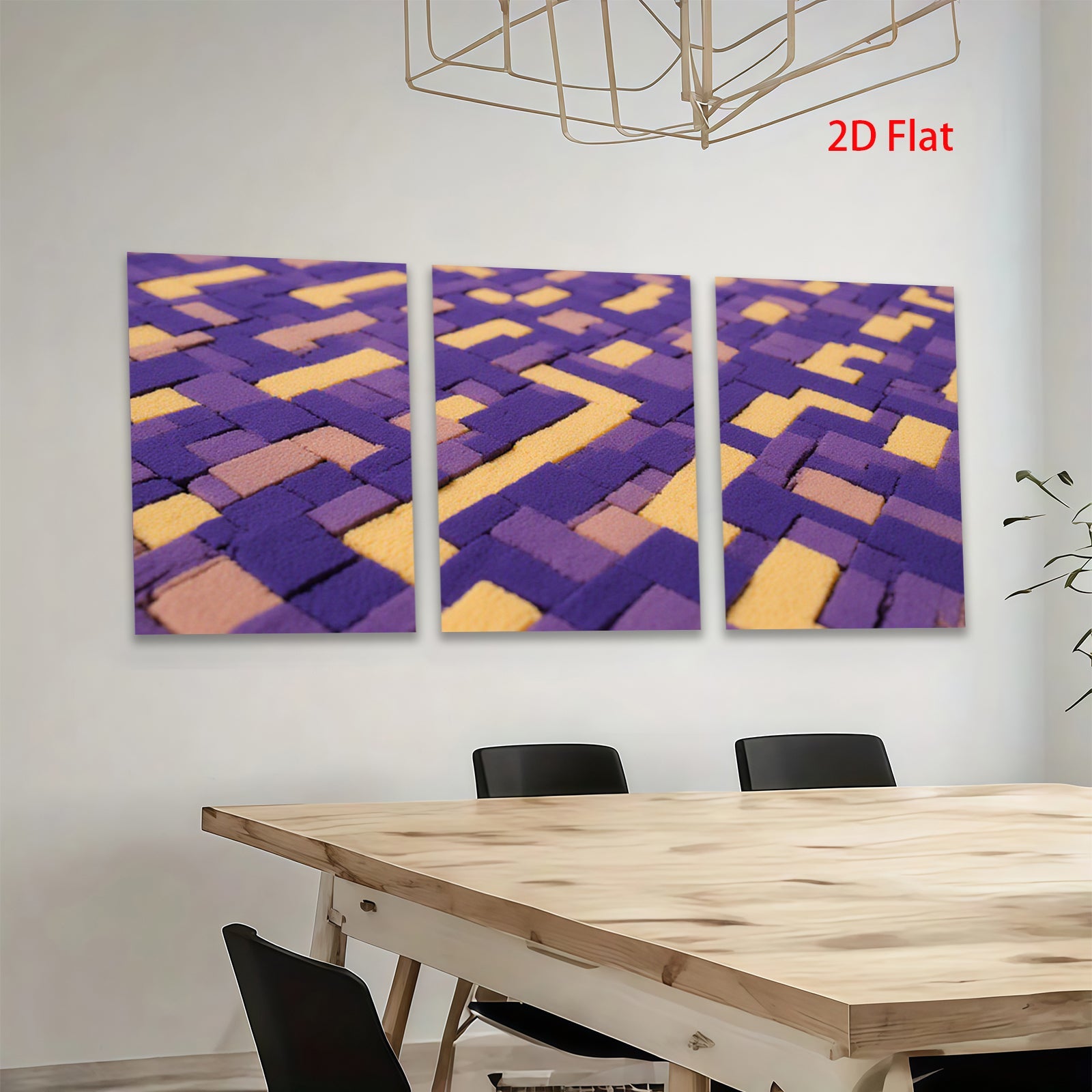 2D flat 1pc modern abstract geometric tile pattern wall art decor living room bedroom home office farmhouse gallery wrapped canvas prints