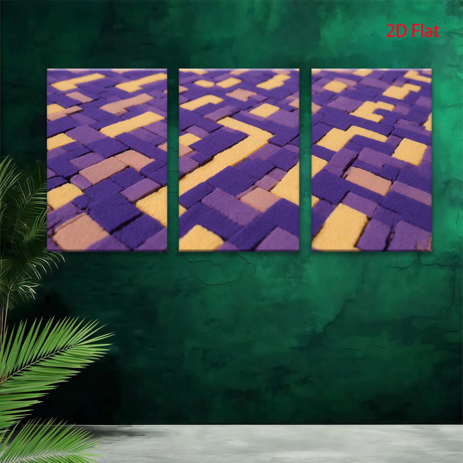 2D flat 1pc modern abstract geometric tile pattern wall art decor living room bedroom home office farmhouse gallery wrapped canvas prints