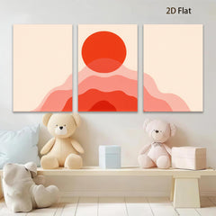 2D flat 1pc modern abstract layered red wall art decor for living room bedroom office farmhouse gallery wrapped canvas prints inspirational home decoration