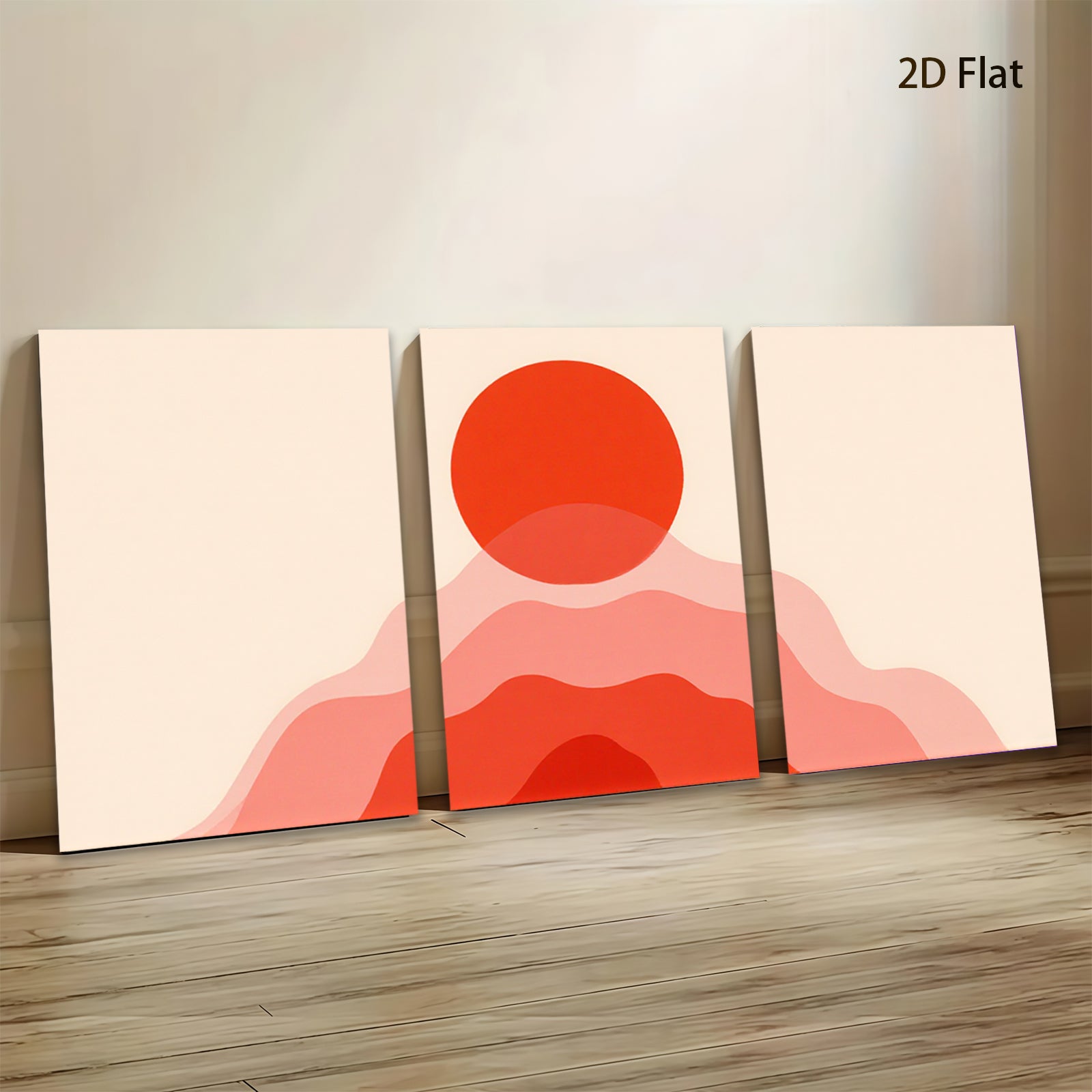 2D flat 1pc modern abstract layered red wall art decor for living room bedroom office farmhouse gallery wrapped canvas prints inspirational home decoration