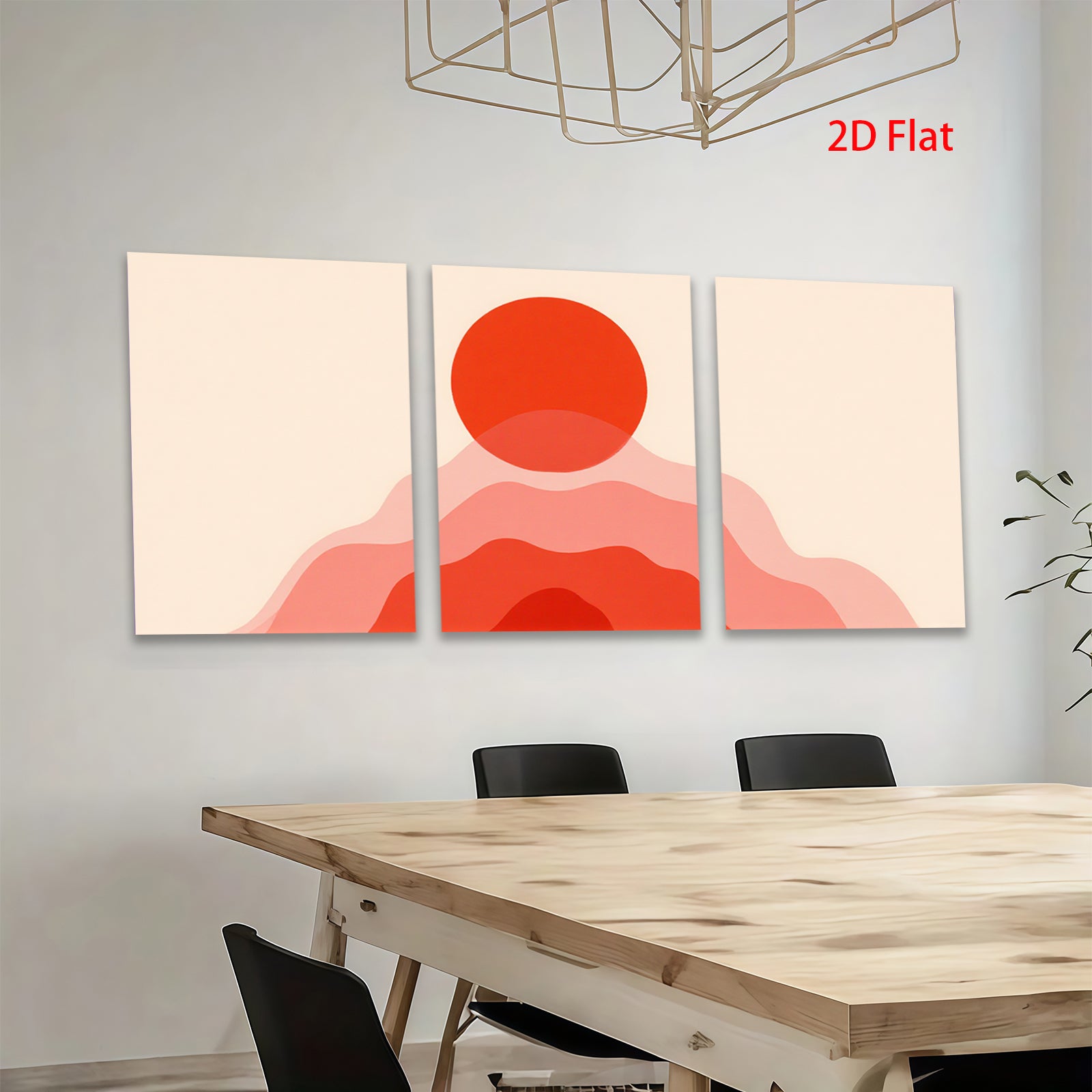 2D flat 1pc modern abstract layered red wall art decor for living room bedroom office farmhouse gallery wrapped canvas prints inspirational home decoration