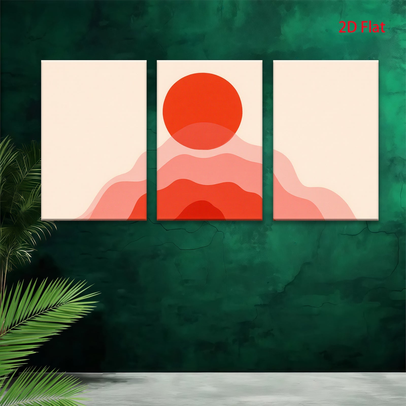 2D flat 1pc modern abstract layered red wall art decor for living room bedroom office farmhouse gallery wrapped canvas prints inspirational home decoration