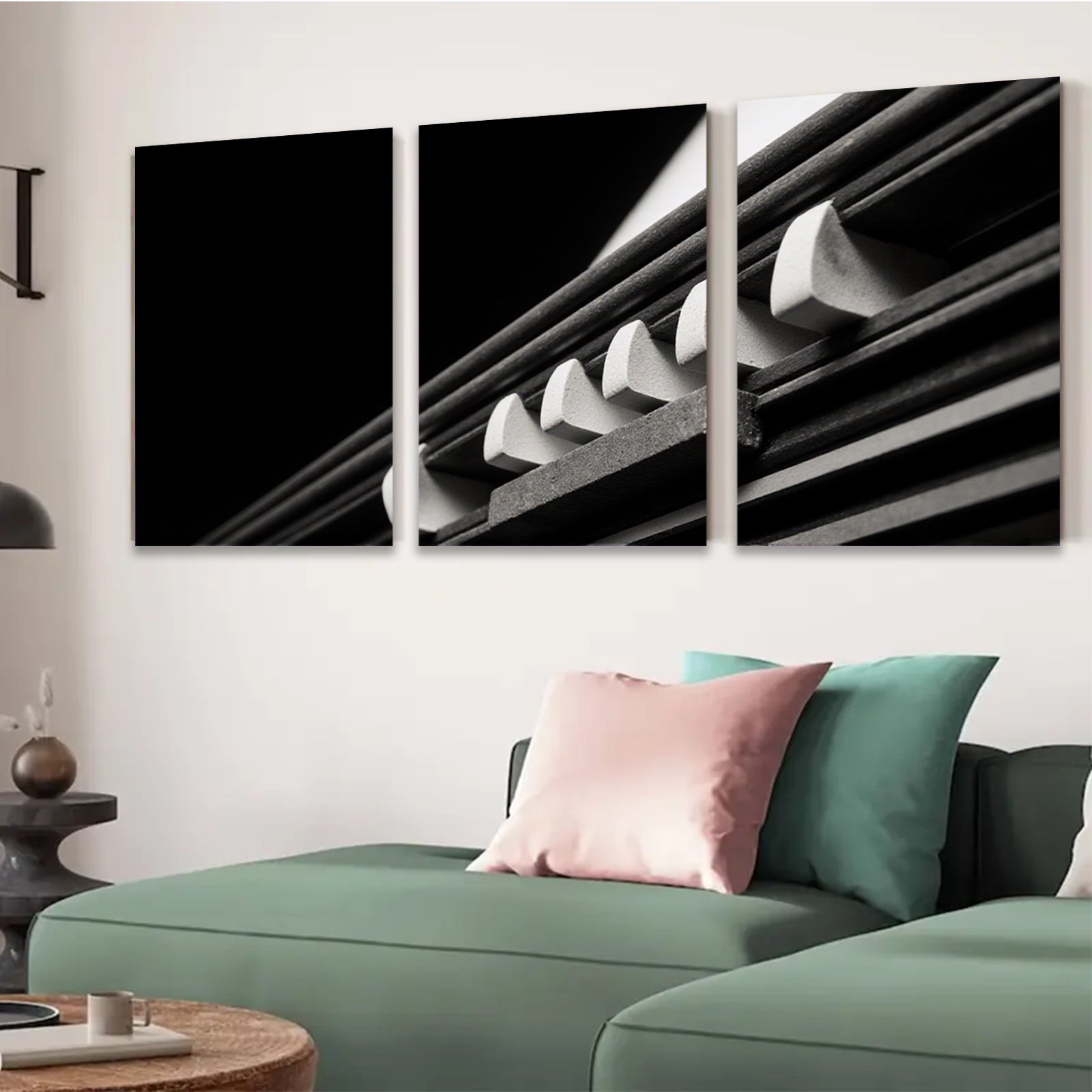 2D flat 1pc modern abstract lines geometric wall art canvas prints for living room bedroom office decor farmhouse style minimalist aesthetic gallery wrapped