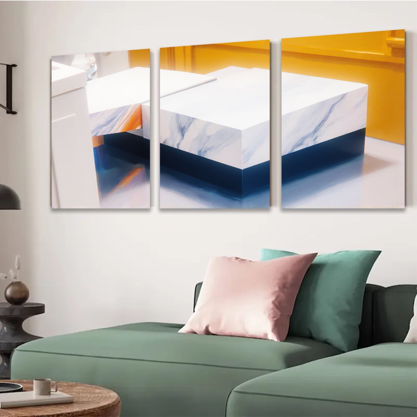 2D flat 1pc modern abstract marble block art canvas print living room bedroom home decor wall art farmhouse style trending now