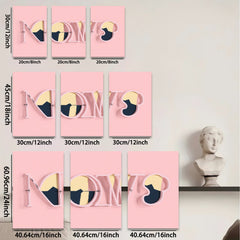 2D flat 1pc modern abstract minimalist cat art canvas print living room bedroom wall decor farmhouse style gallery wrapped ready to hang trendy