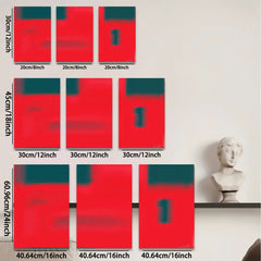 2D flat 1pc modern abstract red wall art canvas prints minimalist geometric decor living room bedroom office farmhouse style gallery wrapped ready to hang large size