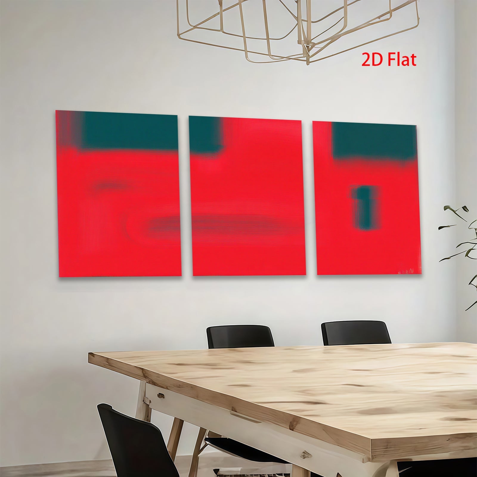 2D flat 1pc modern abstract red wall art canvas prints minimalist geometric decor living room bedroom office farmhouse style gallery wrapped ready to hang large size