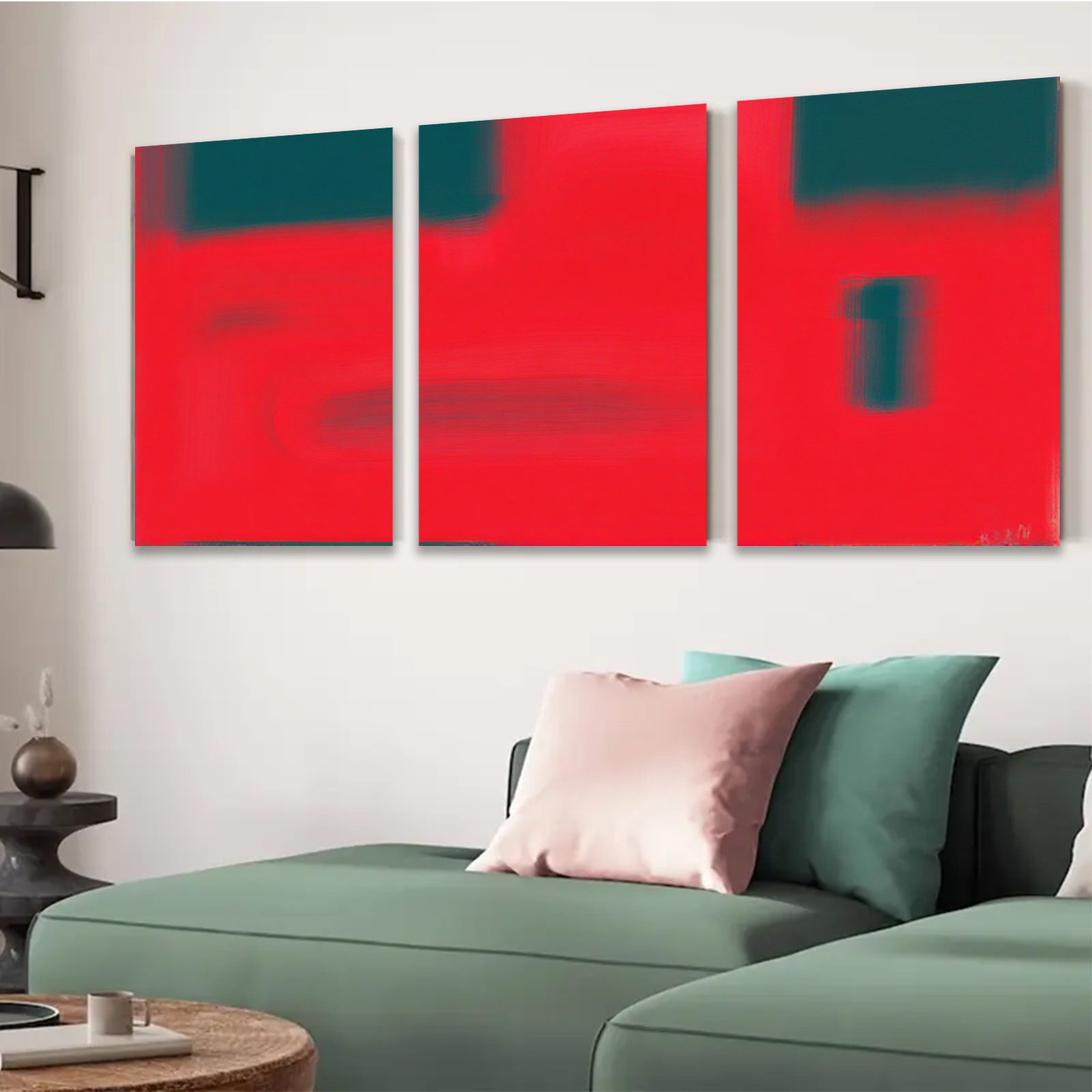 2D flat 1pc modern abstract red wall art canvas prints minimalist geometric decor living room bedroom office farmhouse style gallery wrapped ready to hang large size