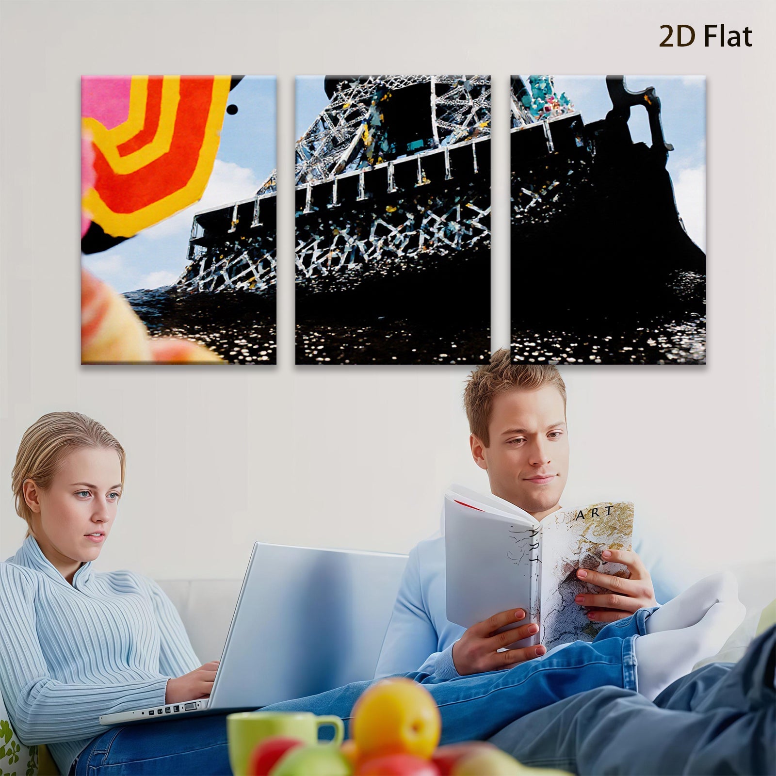 2D flat 1pc modern abstract tower cityscape wall art decor for living room bedroom office gallery wrapped canvas prints farmhouse style