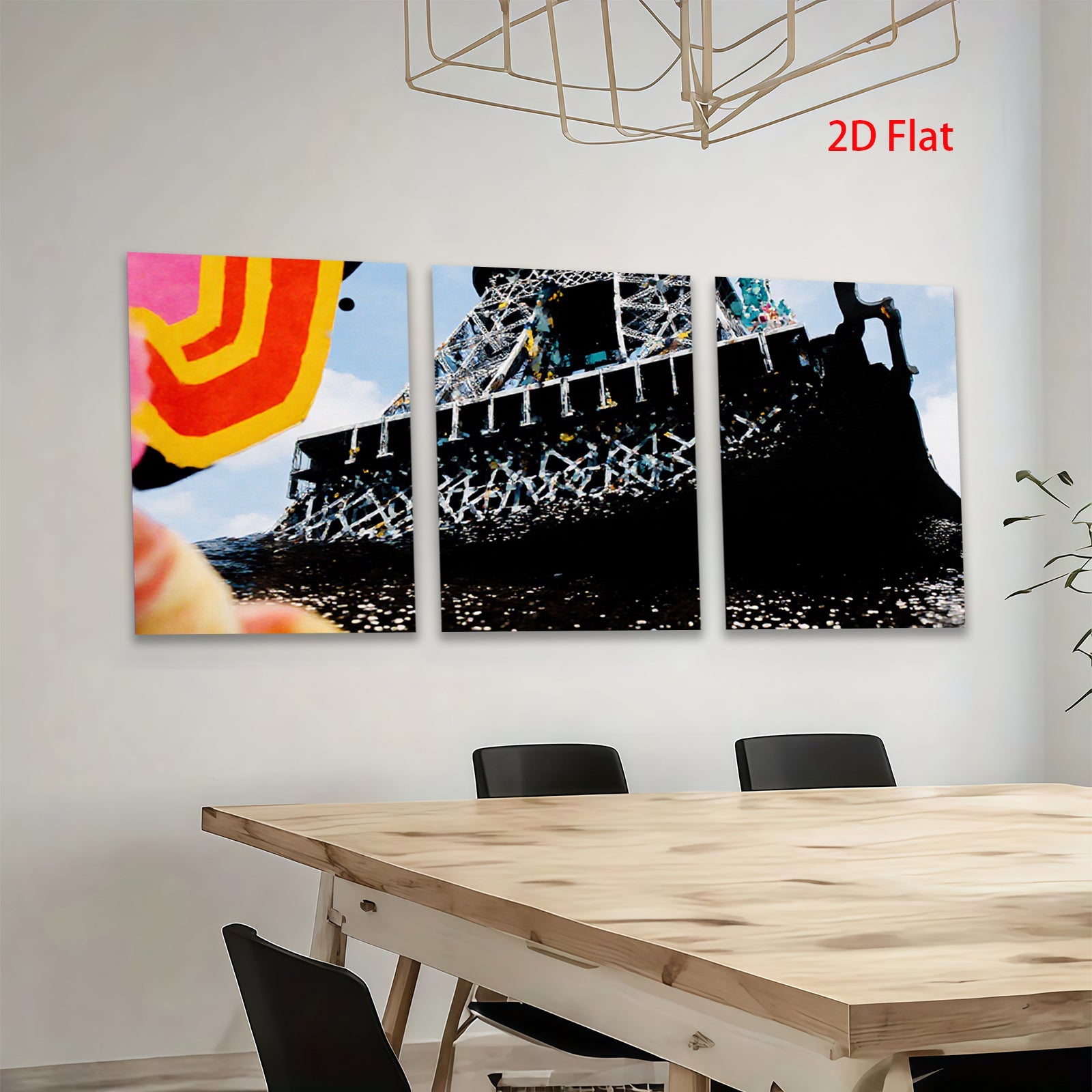 2D flat 1pc modern abstract tower cityscape wall art decor for living room bedroom office gallery wrapped canvas prints farmhouse style