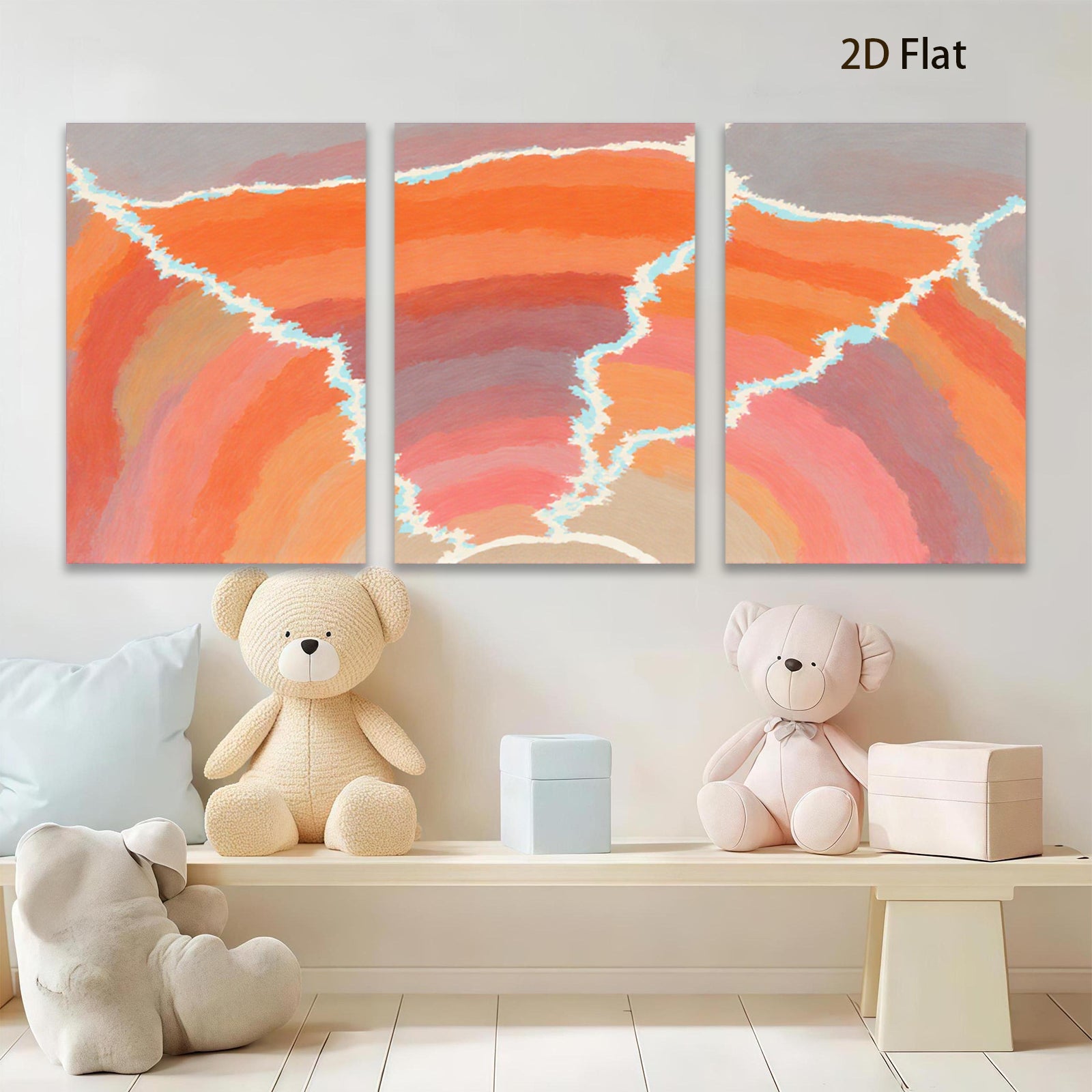 2D flat 1pc modern abstract waves vibrant color wall art living room bedroom home decor farmhouse style gallery wrapped canvas prints beautiful gifts