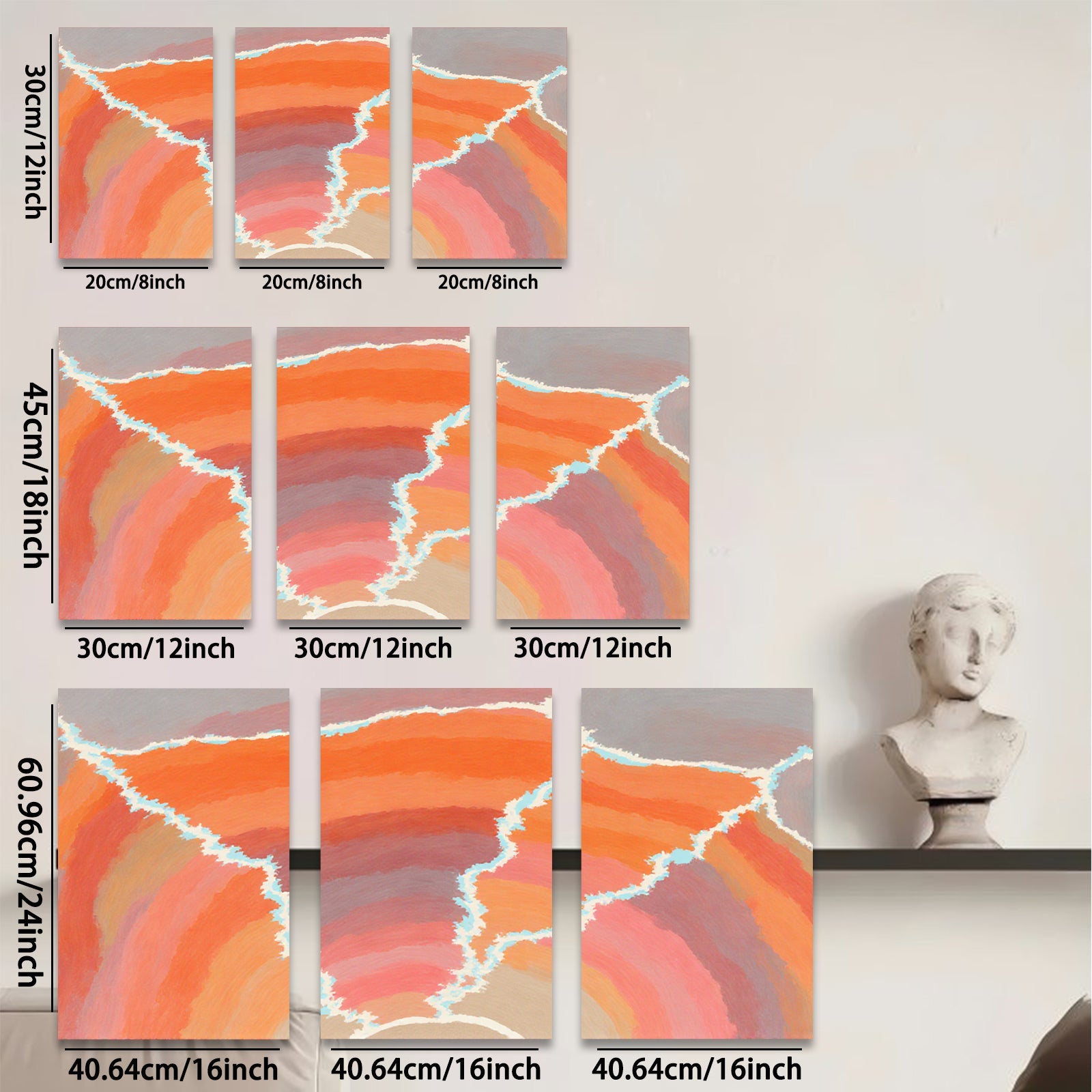 2D flat 1pc modern abstract waves vibrant color wall art living room bedroom home decor farmhouse style gallery wrapped canvas prints beautiful gifts
