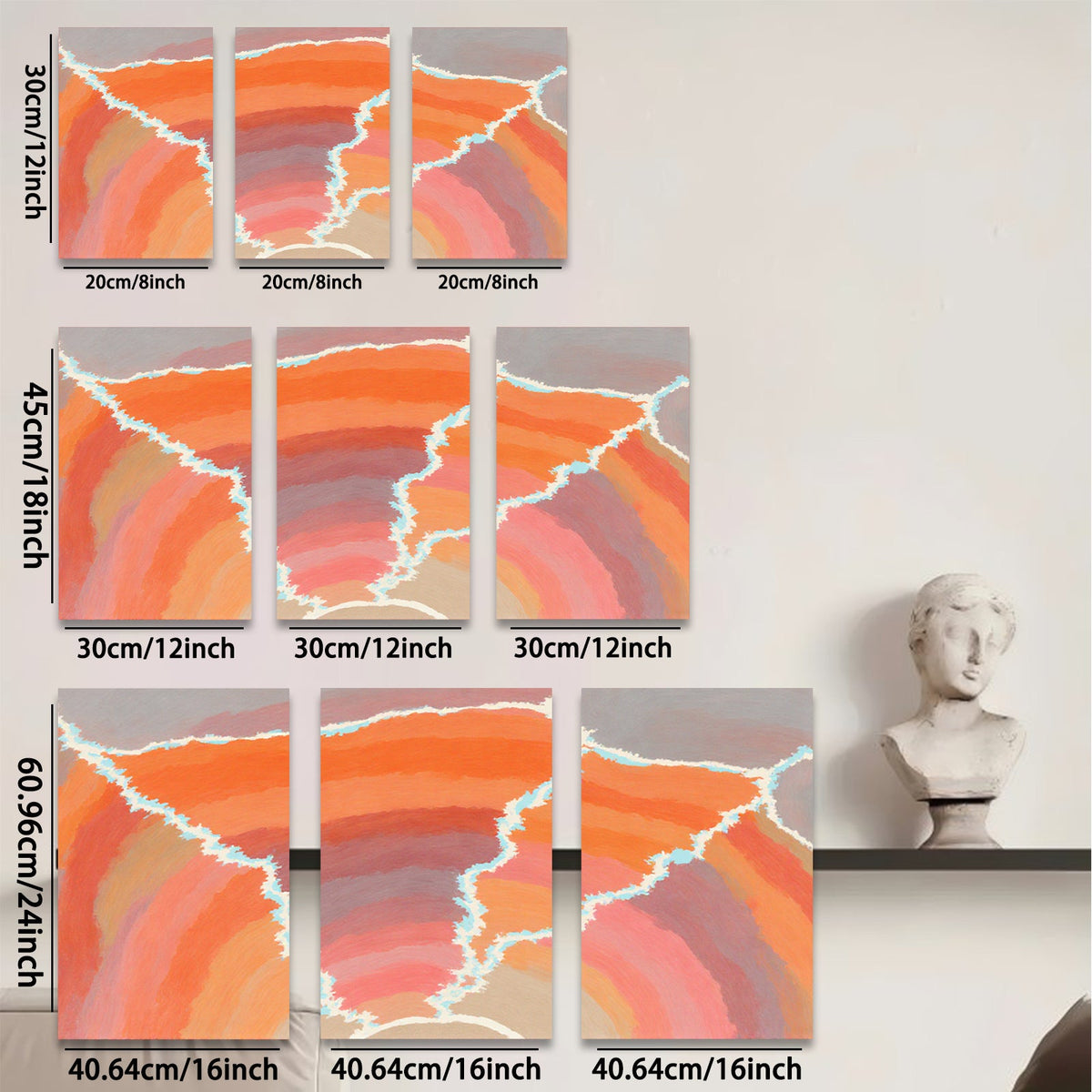2D flat 1pc modern abstract waves vibrant color wall art living room bedroom home decor farmhouse style gallery wrapped canvas prints beautiful gifts