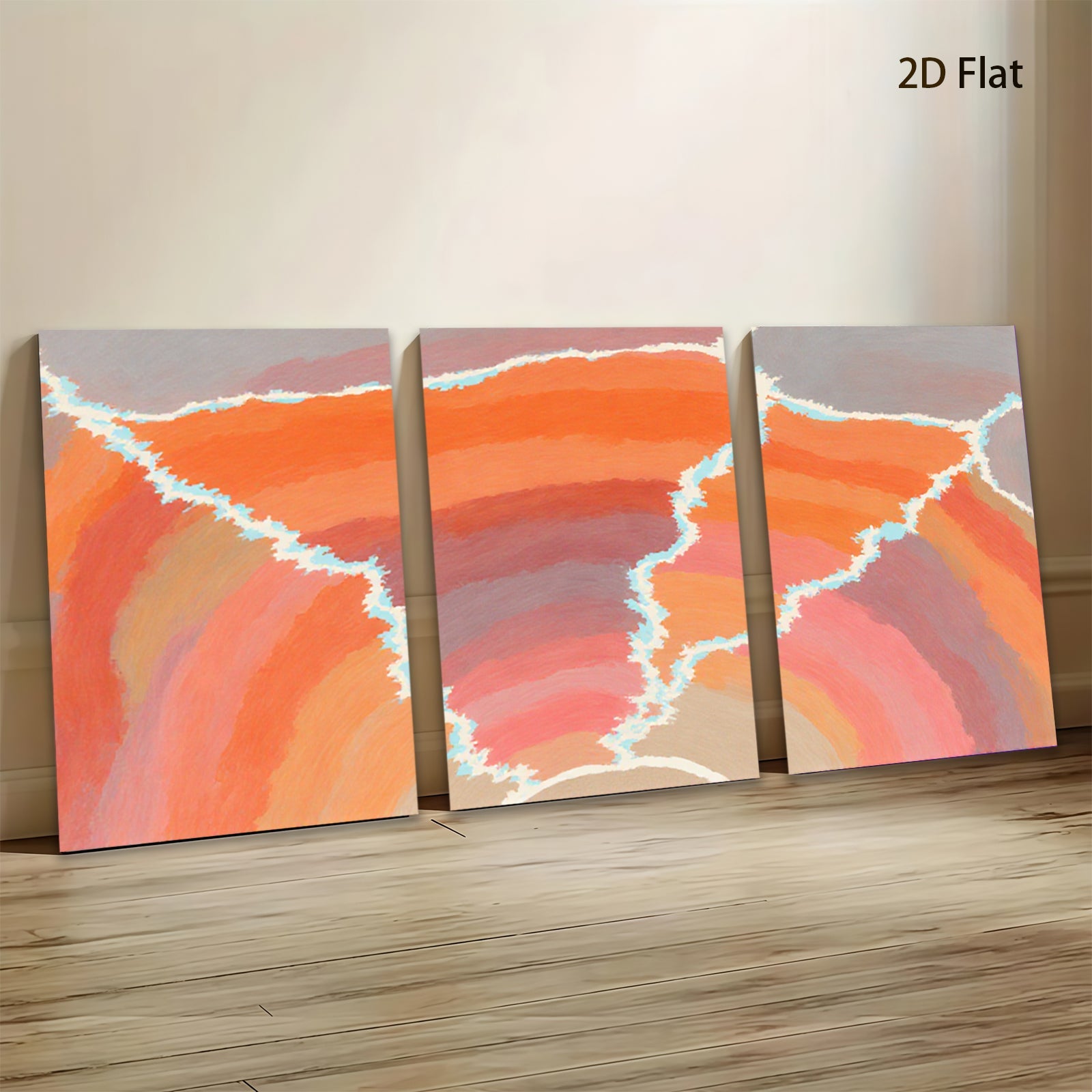 2D flat 1pc modern abstract waves vibrant color wall art living room bedroom home decor farmhouse style gallery wrapped canvas prints beautiful gifts
