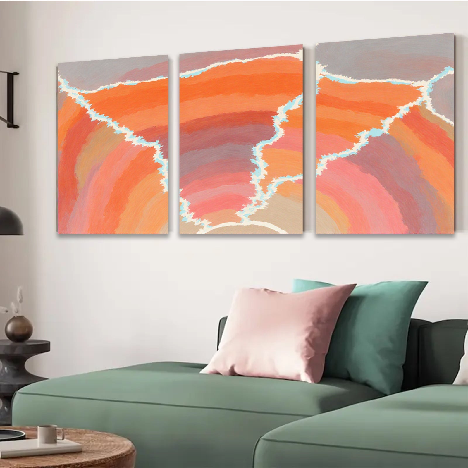 2D flat 1pc modern abstract waves vibrant color wall art living room bedroom home decor farmhouse style gallery wrapped canvas prints beautiful gifts
