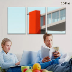 2D flat 1pc modern architecture abstract city skyline wall art decor living room bedroom office canvas prints farmhouse style gallery wrapped
