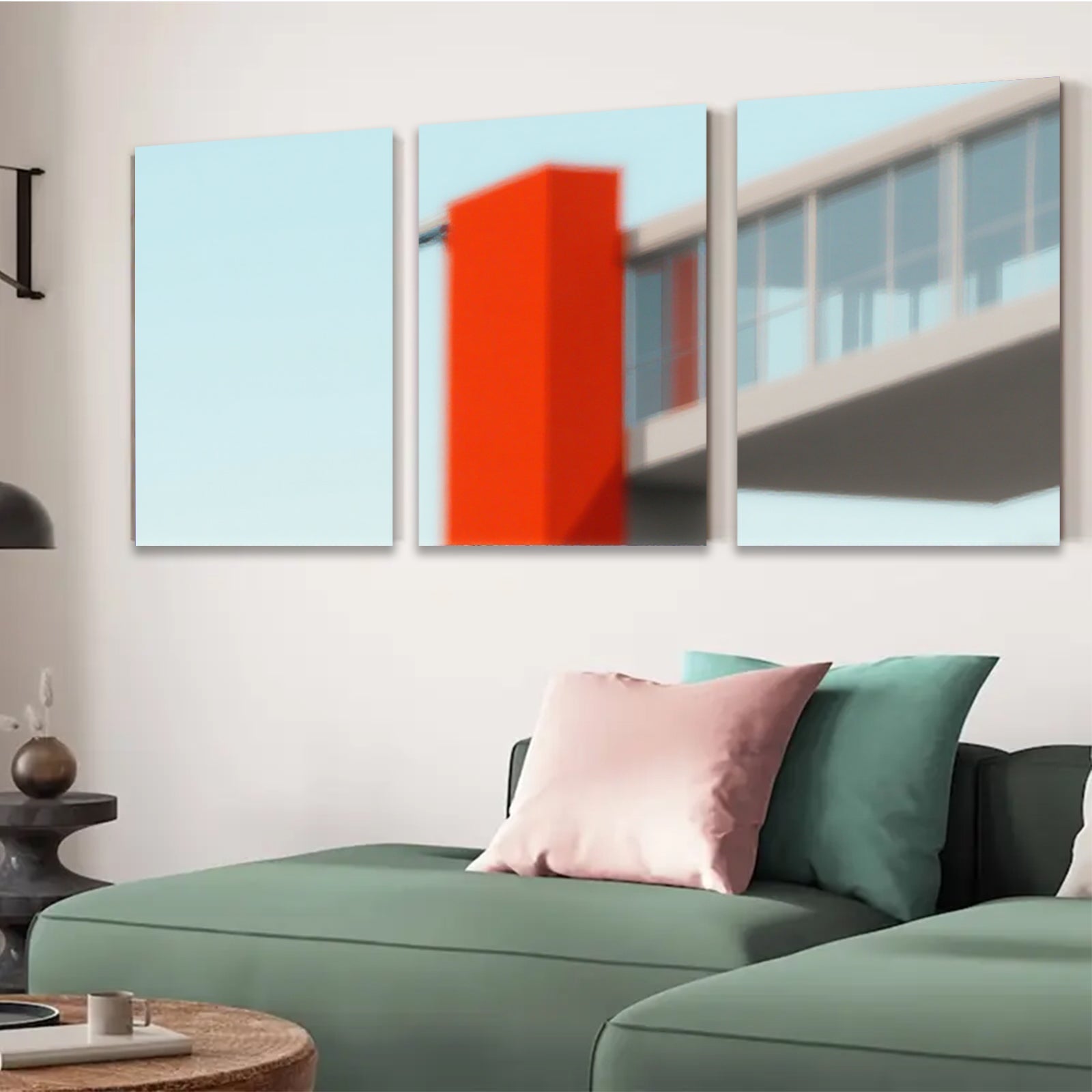 2D flat 1pc modern architecture abstract city skyline wall art decor living room bedroom office canvas prints farmhouse style gallery wrapped