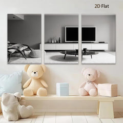 2D flat 1pc modern living room minimalist decor cozy home wall art canvas prints for bedroom office farmhouse style gallery wrapped