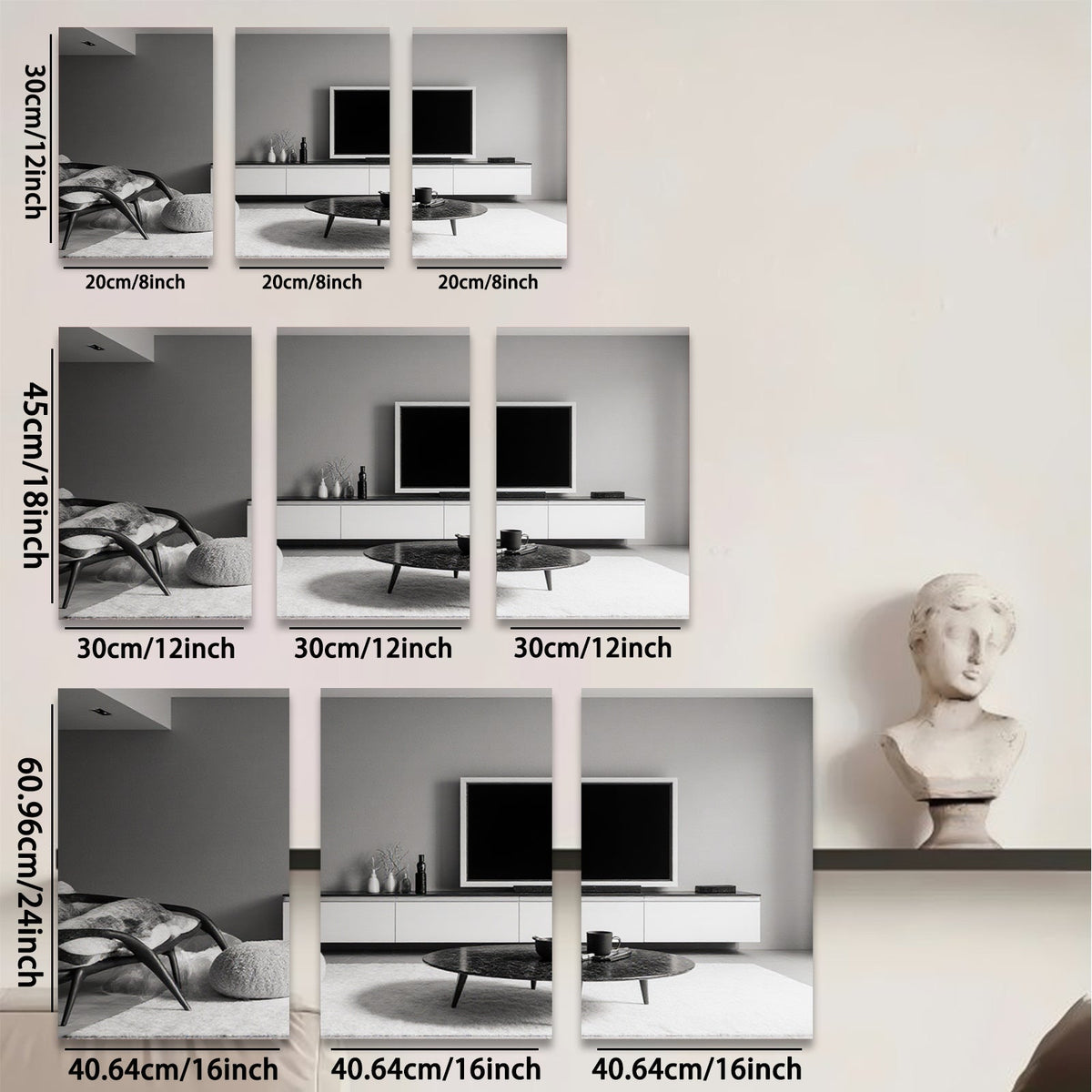 2D flat 1pc modern living room minimalist decor cozy home wall art canvas prints for bedroom office farmhouse style gallery wrapped