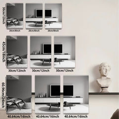 2D flat 1pc modern living room minimalist decor cozy home wall art canvas prints for bedroom office farmhouse style gallery wrapped