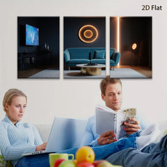 2D flat 1pc modern living room wall art abstract geometric circles cozy farmhouse decor gallery wrapped canvas prints for bedroom office home decoration trending now