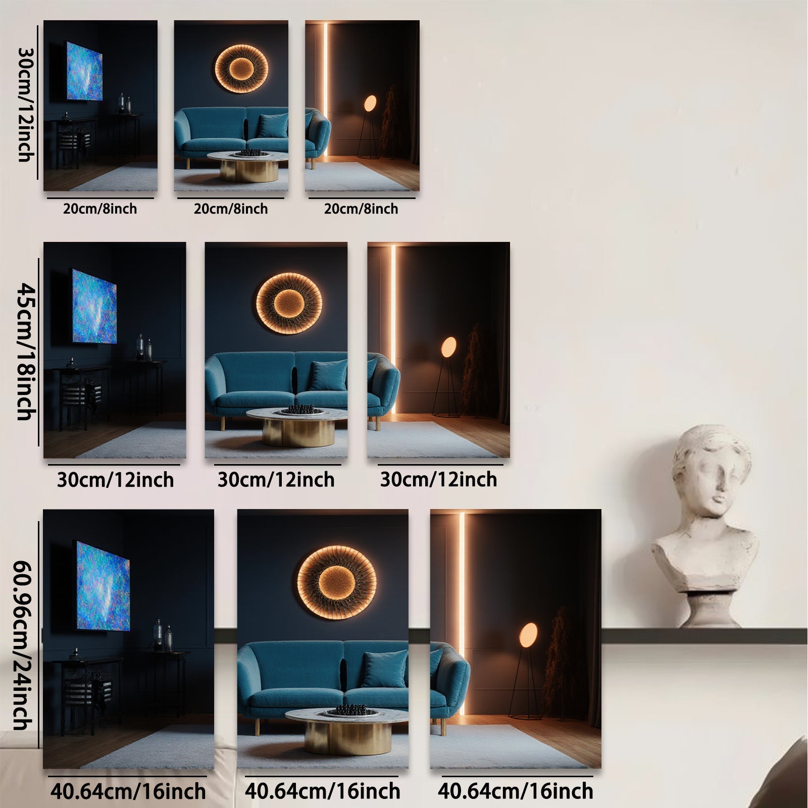 2D flat 1pc modern living room wall art abstract geometric circles cozy farmhouse decor gallery wrapped canvas prints for bedroom office home decoration trending now