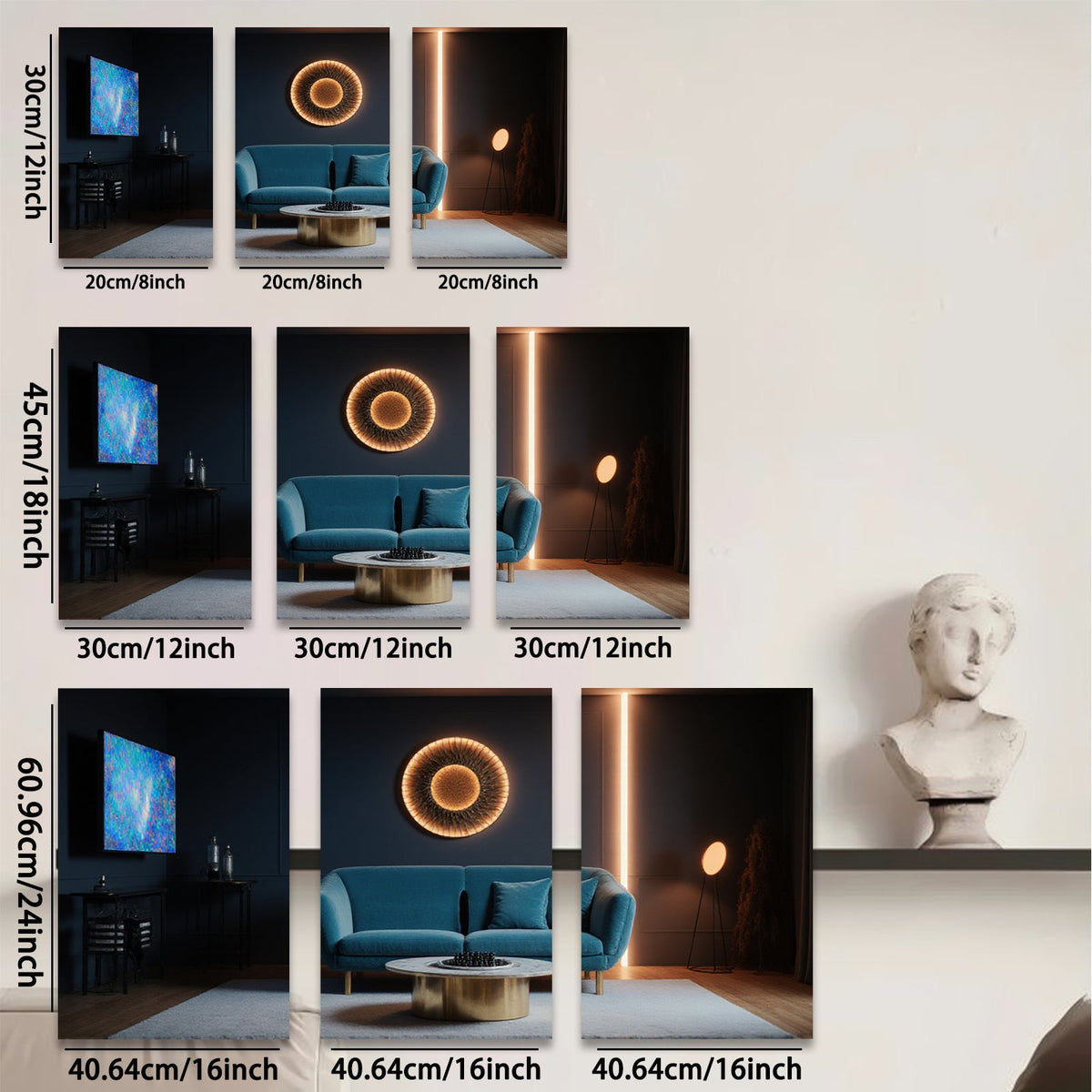 2D flat 1pc modern living room wall art abstract geometric circles cozy farmhouse decor gallery wrapped canvas prints for bedroom office home decoration trending now