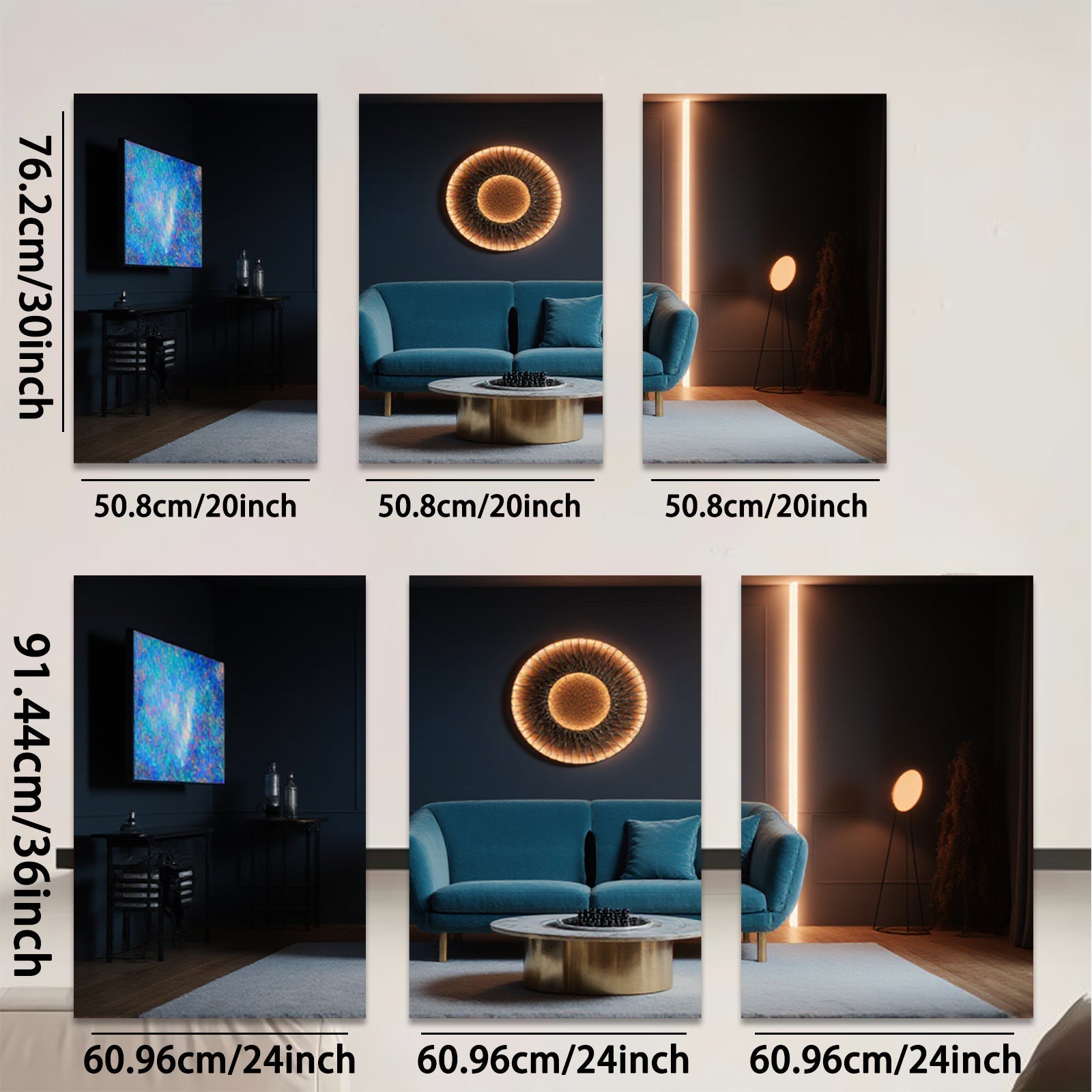 2D flat 1pc modern living room wall art abstract geometric circles cozy farmhouse decor gallery wrapped canvas prints for bedroom office home decoration trending now