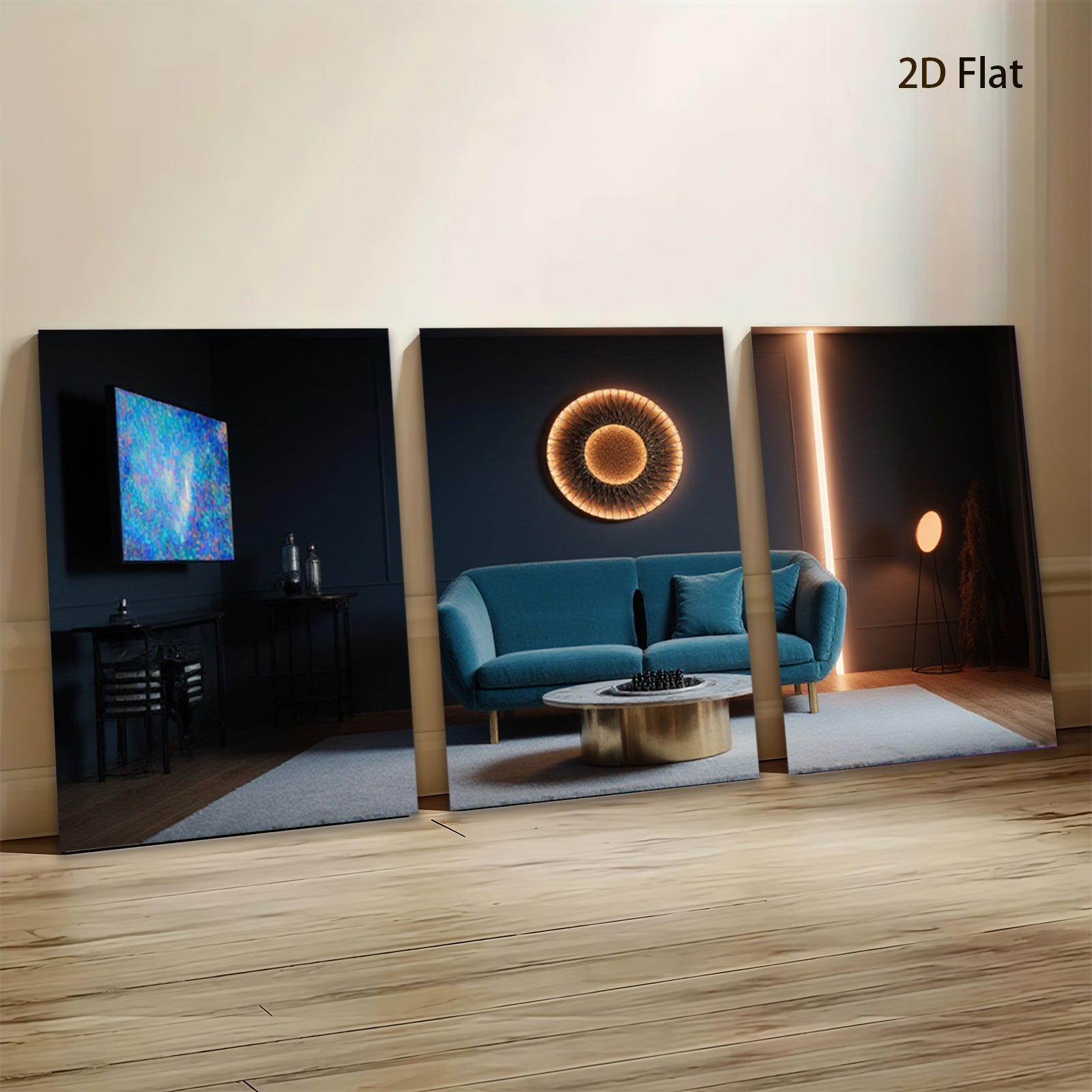 2D flat 1pc modern living room wall art abstract geometric circles cozy farmhouse decor gallery wrapped canvas prints for bedroom office home decoration trending now
