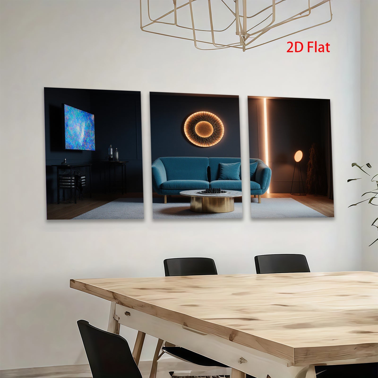2D flat 1pc modern living room wall art abstract geometric circles cozy farmhouse decor gallery wrapped canvas prints for bedroom office home decoration trending now