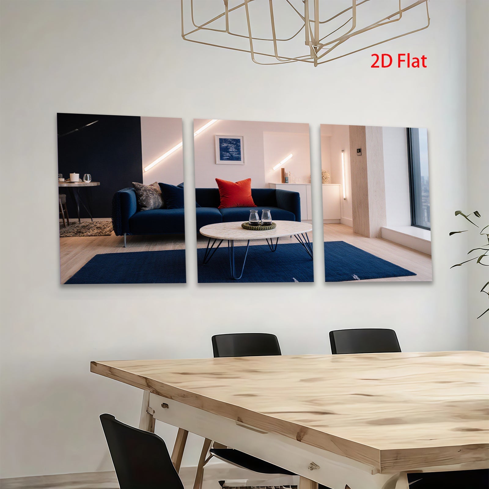 2D flat 1pc modern living room wall art blue abstract canvas prints for bedroom decor farmhouse gallery wrapped stretched prints ready to hang large size