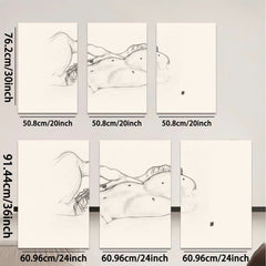 2D flat 1pc nude female back line art minimalist bedroom living room wall decor modern farmhouse gallery wrapped canvas prints