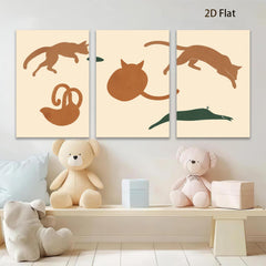 2D flat 1pc playful cat silhouettes modern wall art decor for living room bedroom nursery gallery wrapped canvas farmhouse style