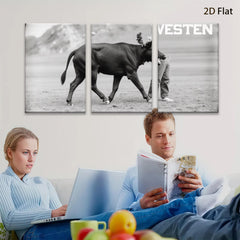2D flat 1pc playful farm animal horse portrait rustic wall decor country living room kitchen farmhouse style modern minimalist gallery wrapped canvas print