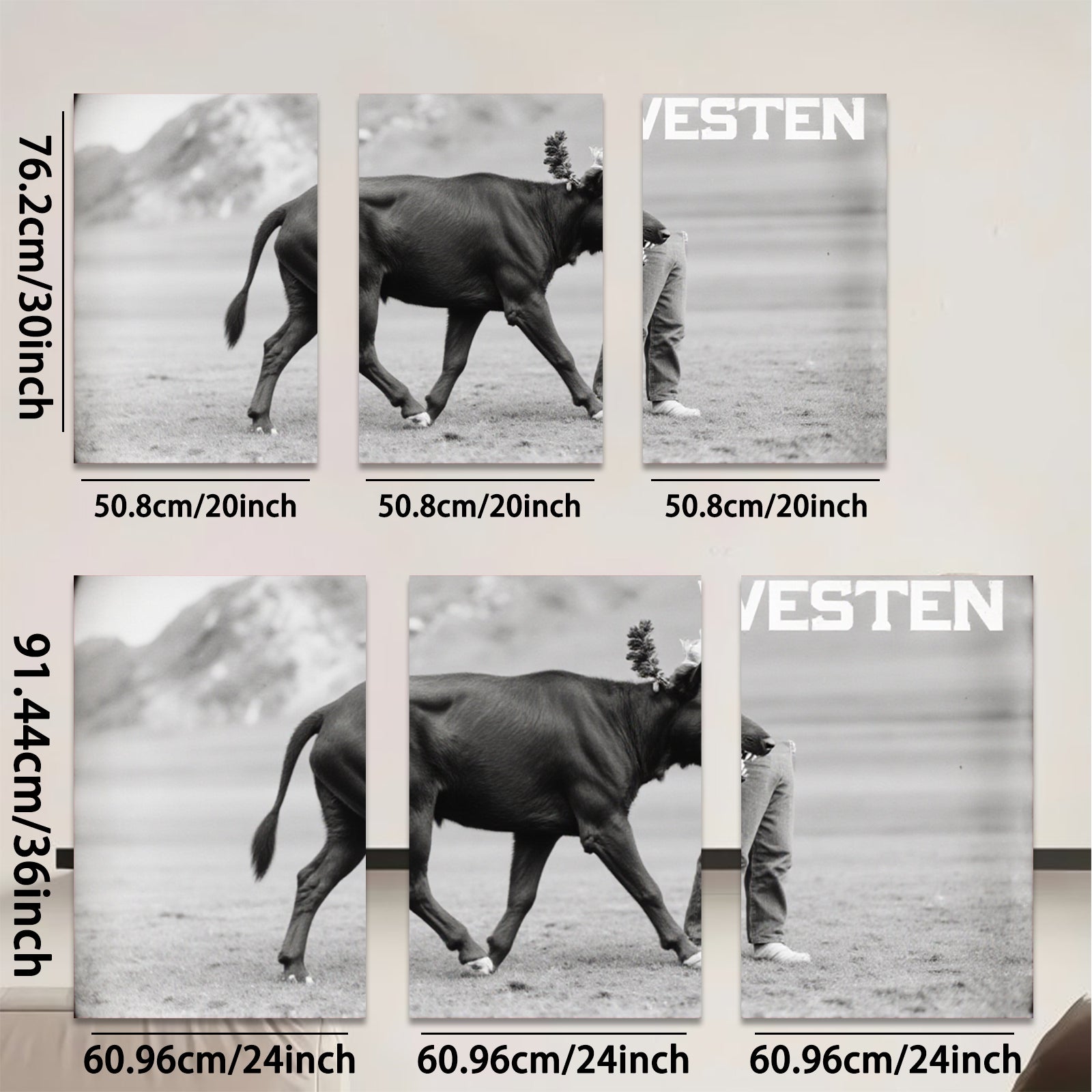2D flat 1pc playful farm animal horse portrait rustic wall decor country living room kitchen farmhouse style modern minimalist gallery wrapped canvas print