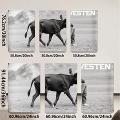 2D flat 1pc playful farm animal horse portrait rustic wall decor country living room kitchen farmhouse style modern minimalist gallery wrapped canvas print