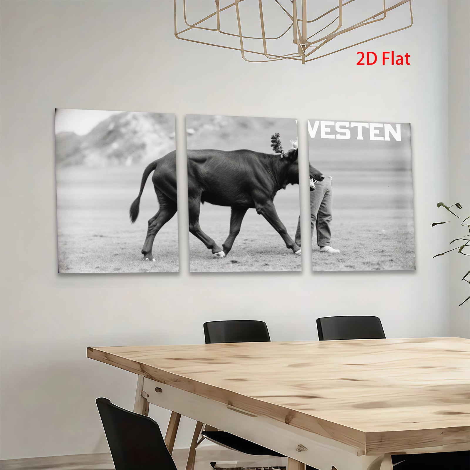 2D flat 1pc playful farm animal horse portrait rustic wall decor country living room kitchen farmhouse style modern minimalist gallery wrapped canvas print