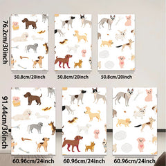 2D flat 1pc playful puppy dog patterns charming wall decor bedroom living room farmhouse style modern art canvas prints