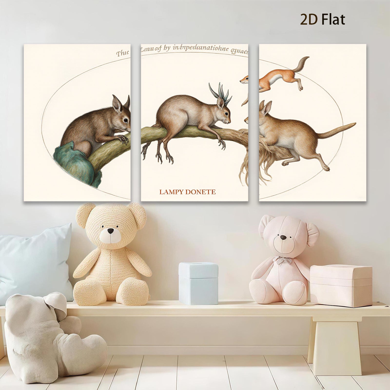 2D flat 1pc playful red fox wildlife art print canvas wall decor for living room bedroom farmhouse modern gallery wrapped timeless