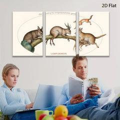2D flat 1pc playful red fox wildlife art print canvas wall decor for living room bedroom farmhouse modern gallery wrapped timeless