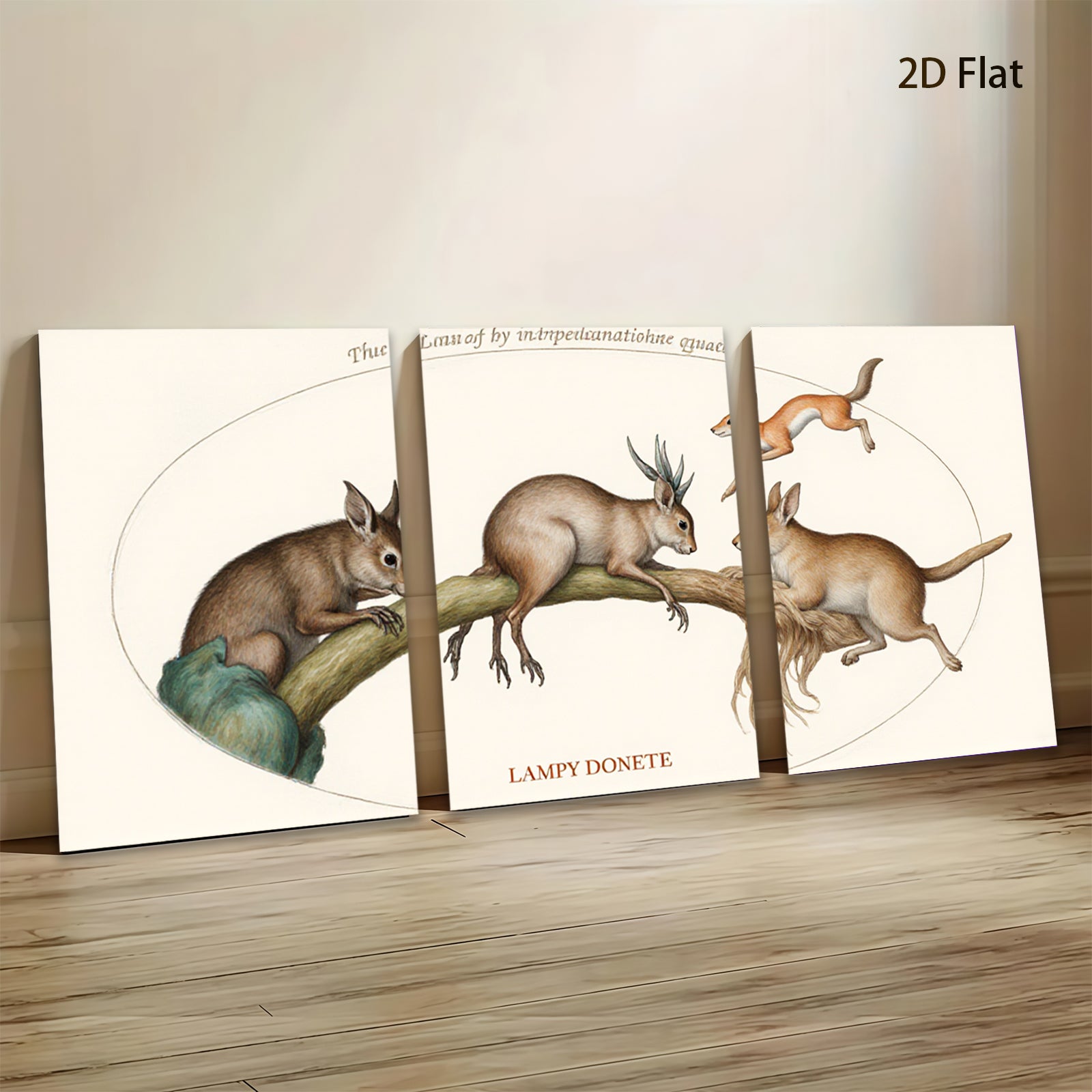 2D flat 1pc playful red fox wildlife art print canvas wall decor for living room bedroom farmhouse modern gallery wrapped timeless