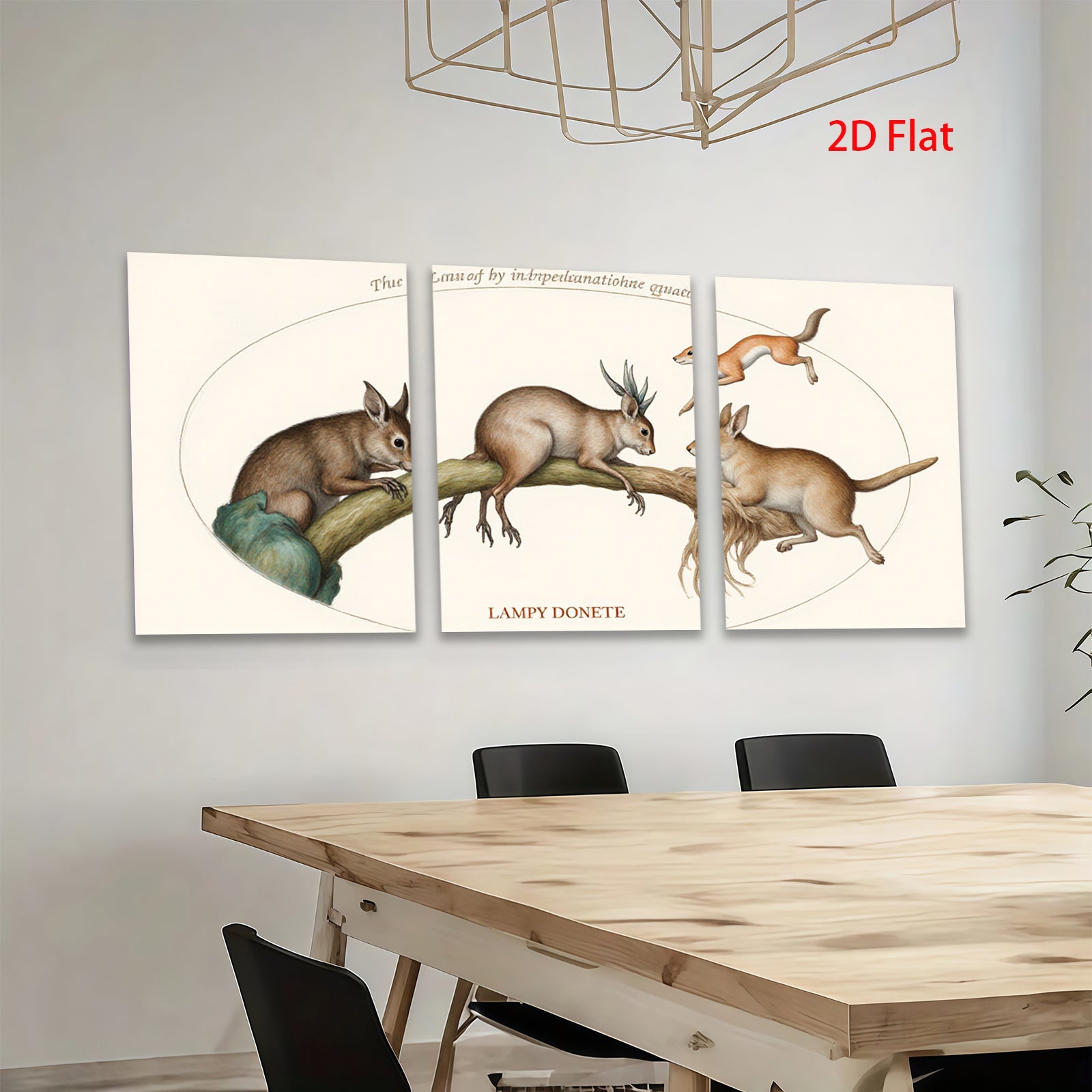 2D flat 1pc playful red fox wildlife art print canvas wall decor for living room bedroom farmhouse modern gallery wrapped timeless