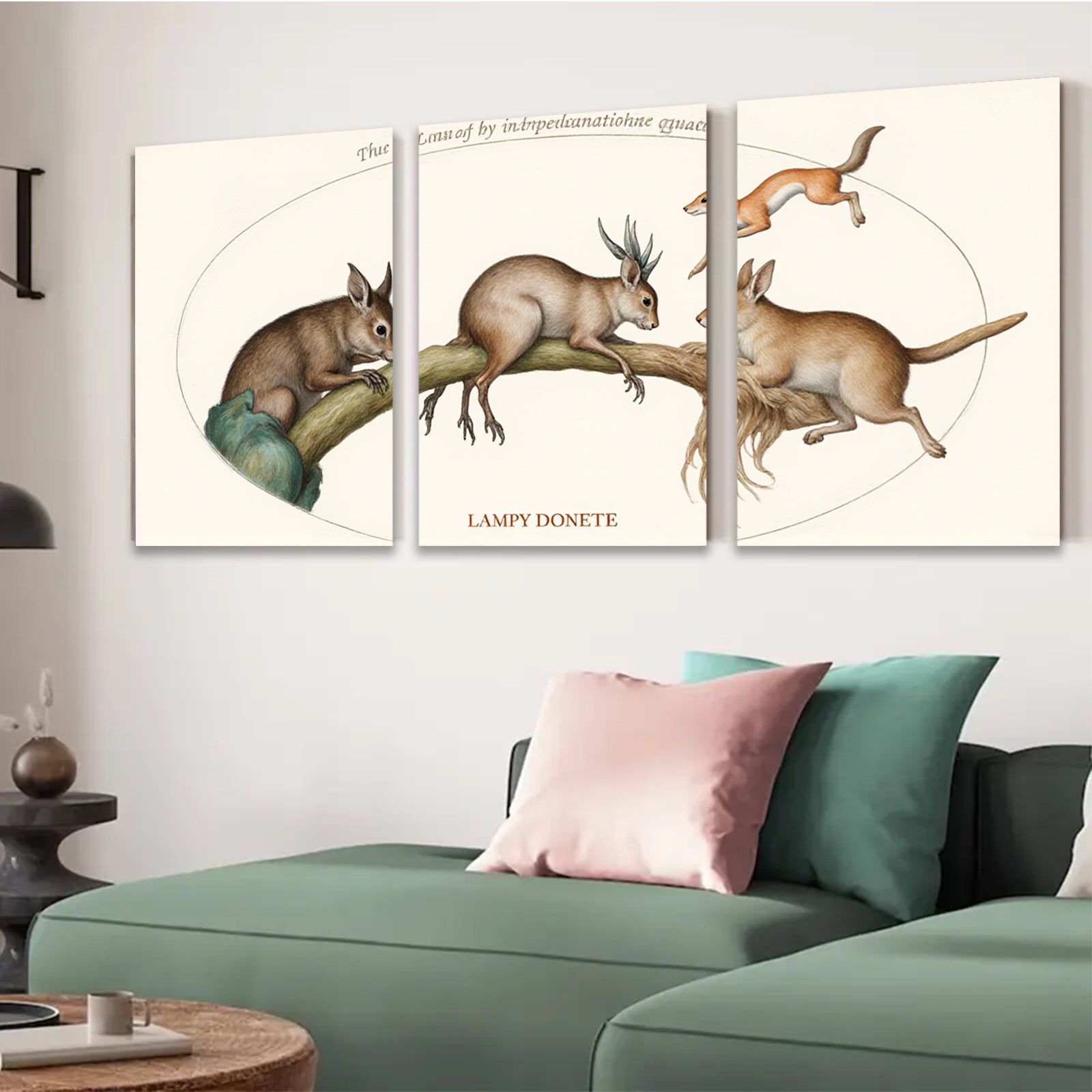 2D flat 1pc playful red fox wildlife art print canvas wall decor for living room bedroom farmhouse modern gallery wrapped timeless