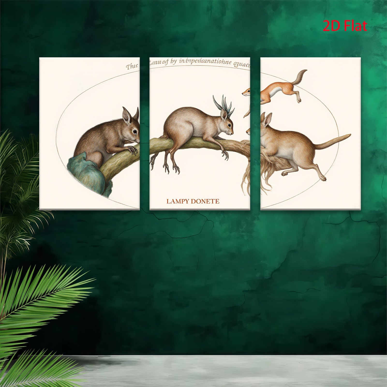2D flat 1pc playful red fox wildlife art print canvas wall decor for living room bedroom farmhouse modern gallery wrapped timeless