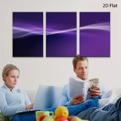 2D flat 1pc purple abstract waves modern wall art decor living room bedroom canvas prints gallery wrapped farmhouse style inspirational minimalist art