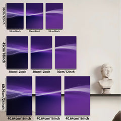 2D flat 1pc purple abstract waves modern wall art decor living room bedroom canvas prints gallery wrapped farmhouse style inspirational minimalist art