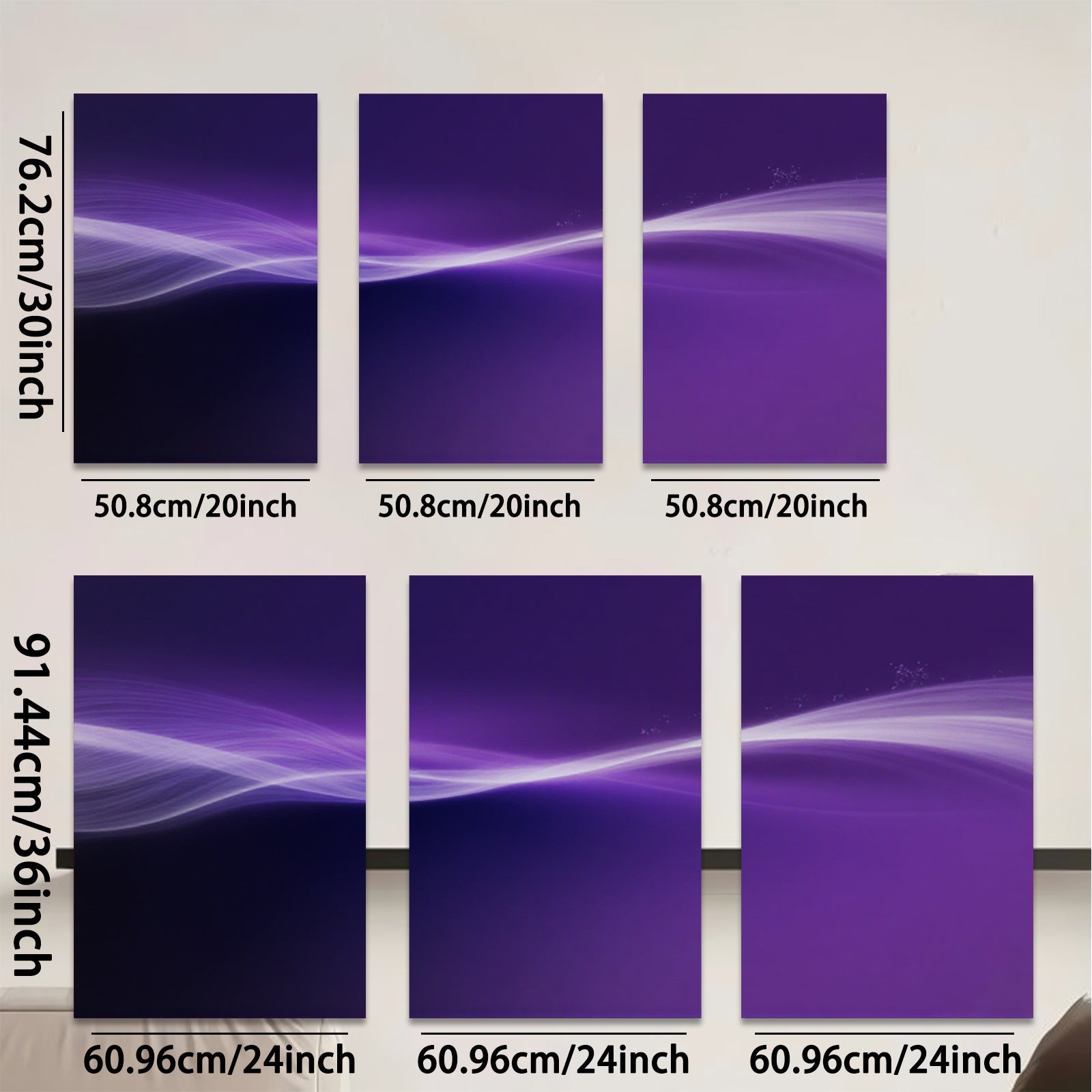 2D flat 1pc purple abstract waves modern wall art decor living room bedroom canvas prints gallery wrapped farmhouse style inspirational minimalist art