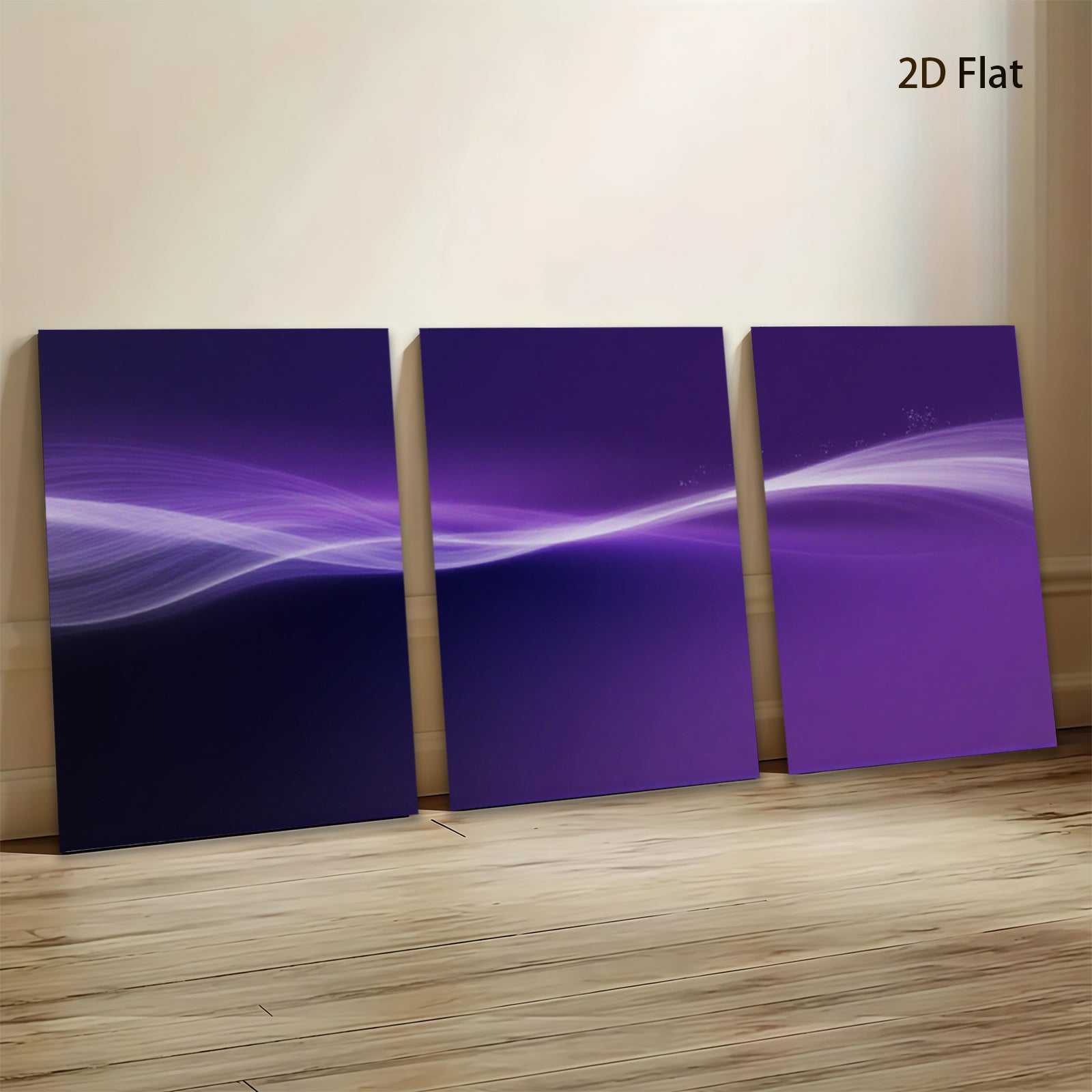 2D flat 1pc purple abstract waves modern wall art decor living room bedroom canvas prints gallery wrapped farmhouse style inspirational minimalist art