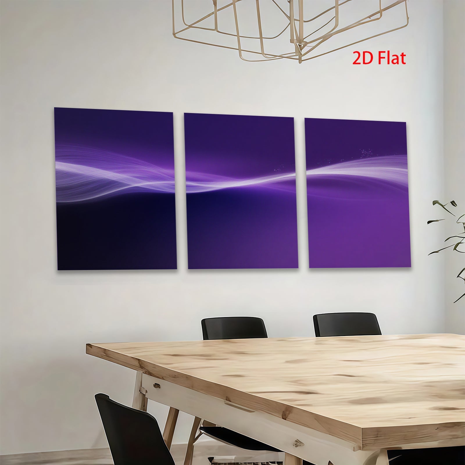 2D flat 1pc purple abstract waves modern wall art decor living room bedroom canvas prints gallery wrapped farmhouse style inspirational minimalist art