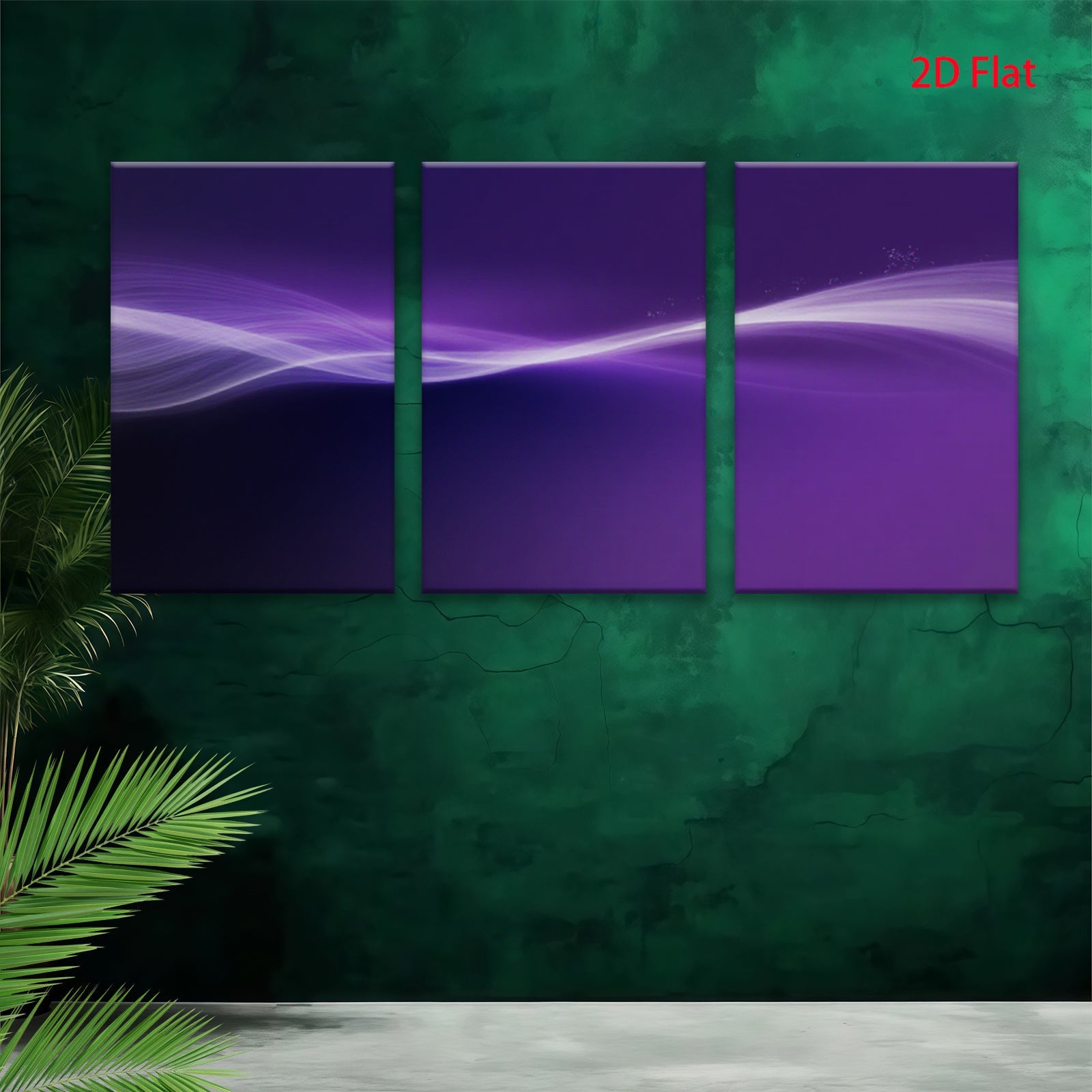 2D flat 1pc purple abstract waves modern wall art decor living room bedroom canvas prints gallery wrapped farmhouse style inspirational minimalist art